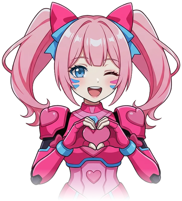 ONE ONE makes a heart with both hands and winks